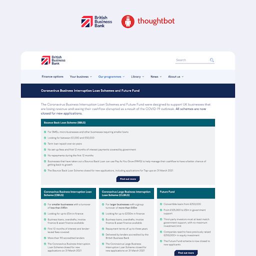 BBB web experience with thoughtbot logo