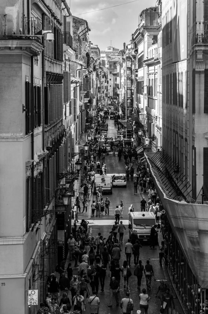 Crowded street in Rome