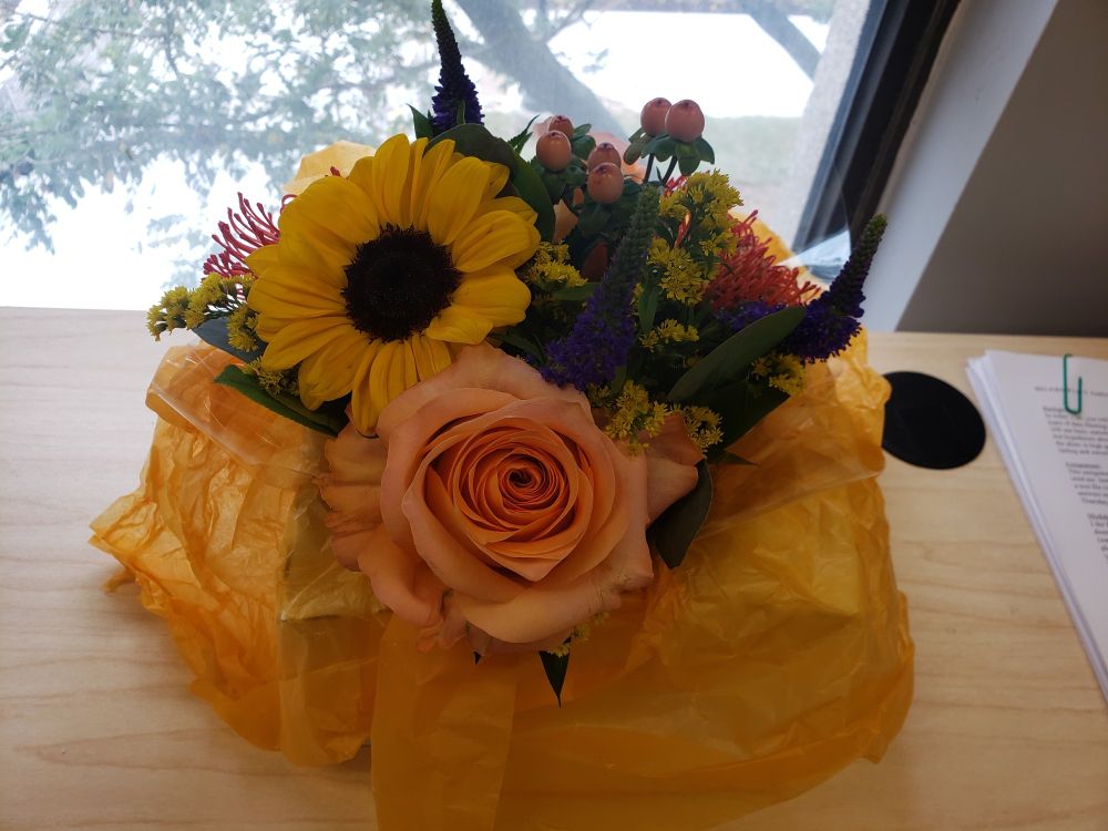 A colorful bouquet of flowers.