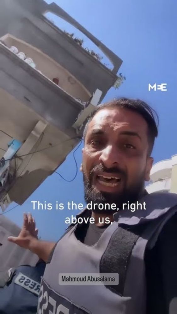 Moment Israeli drone targets group of journalists in Gaza