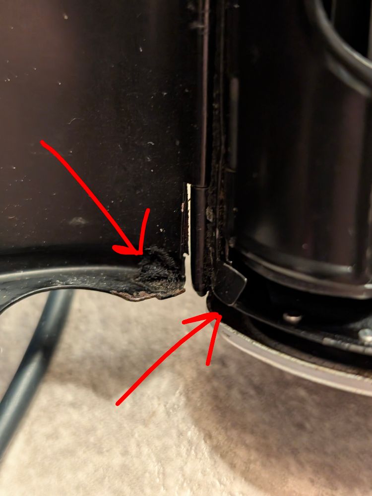 Tiny deteriorating light seal and bent tab on the Voigtlander Bessa II 