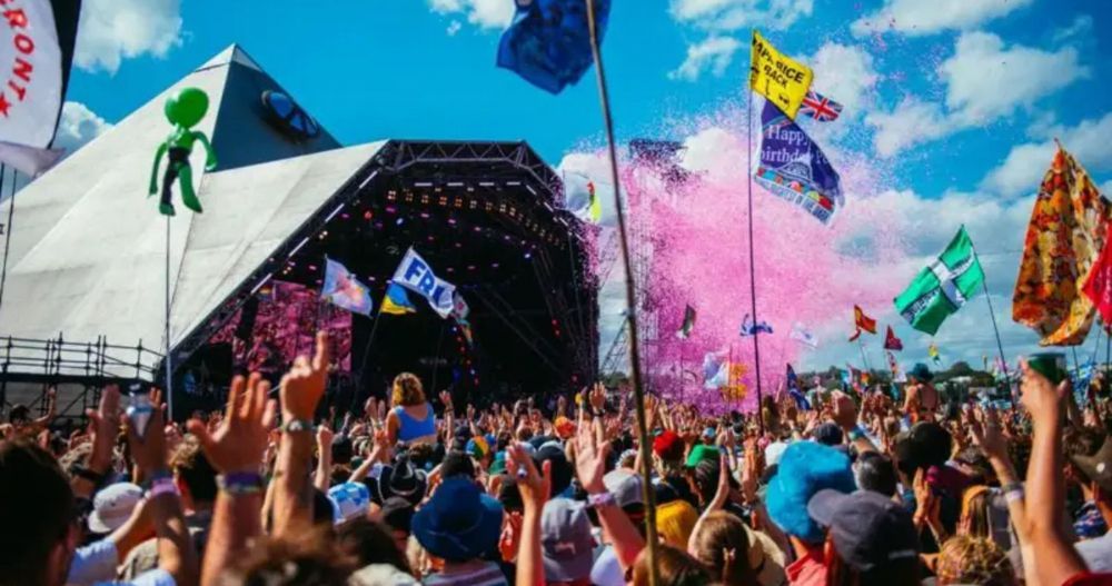 Glastonbury Pyramid stage and crowd