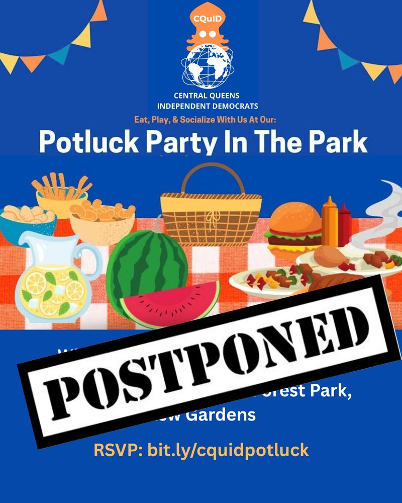Potluck announcement indicating postponed