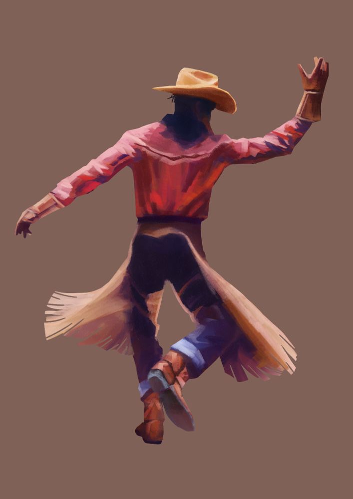 Colored digital artwork of Orville Peck