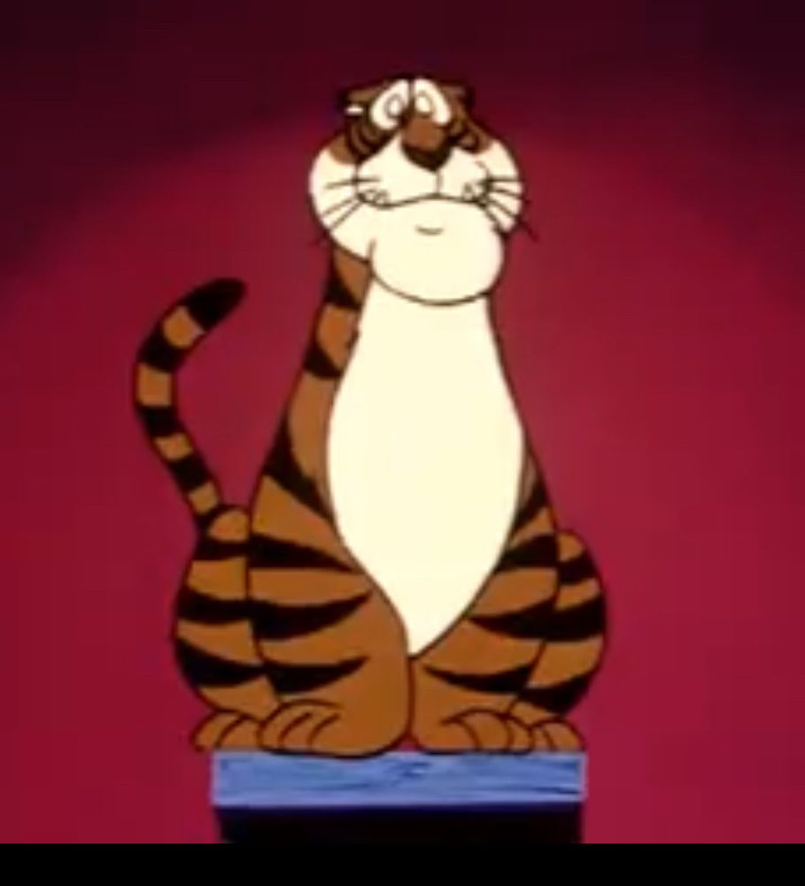 A smug cartoon tiger