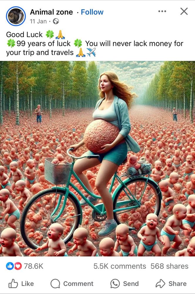Apparently liking the post will result in giving birth to a million babies