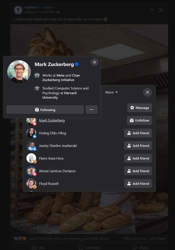 Zuck getting tricked by the Slop.