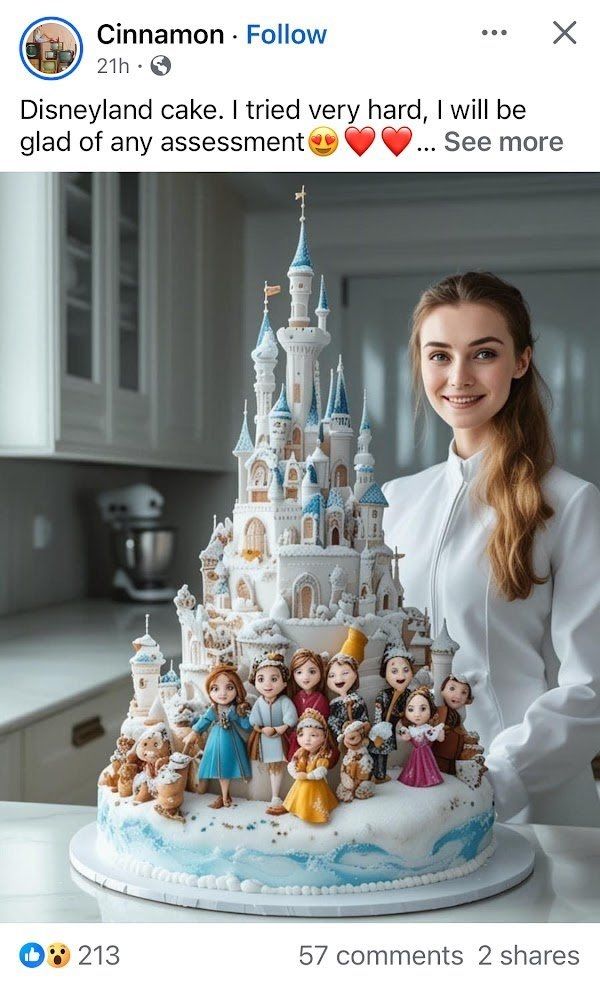 AI woman making a cake
