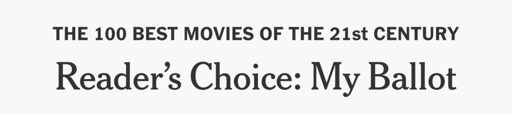 Headline: “The 100 Best Movies of the 21st Century”