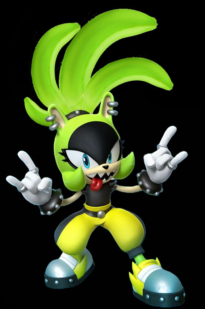 Surge the tenrec with bananas edited in place of her hair