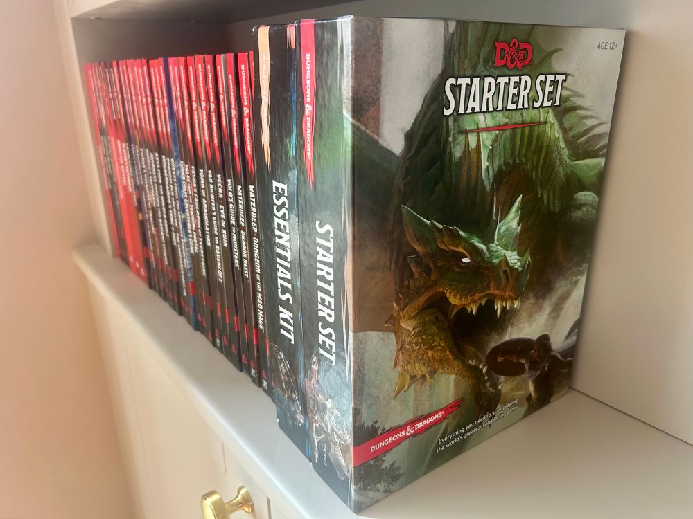 Another angle, with the old Starter Set showing its cover.