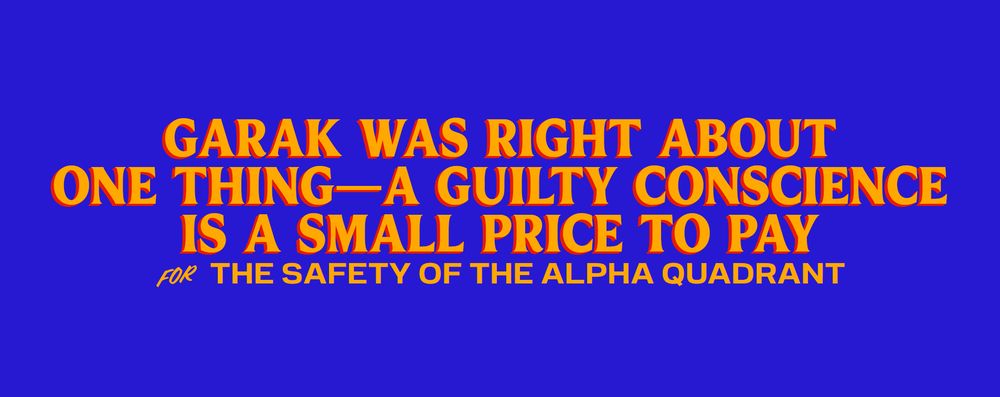 (Mamdani sign generator) Garak was right about one thing―a guilty conscience is a small price to pay for the safety of the alpha quadrant