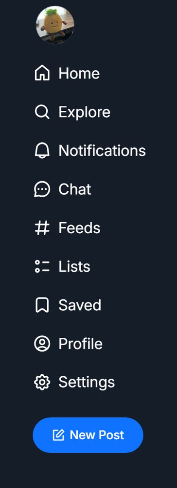 Picture of the main menu for BlueSky