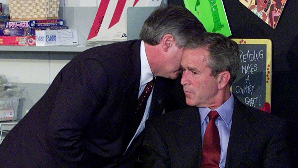 George W Bush being told about the second plane on 9/11