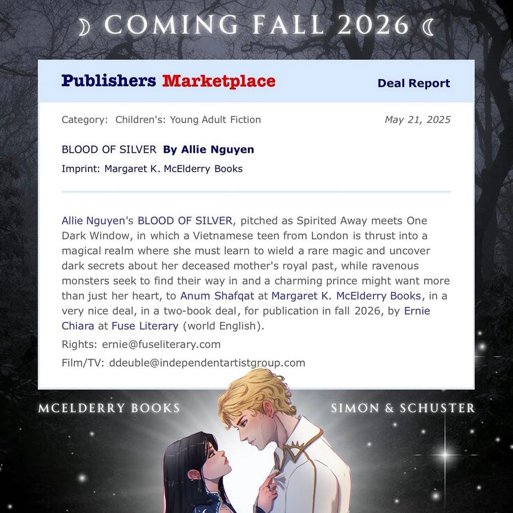 Book deal announcement for Allie Nguyen’s YA fantasy Blood of Silver.