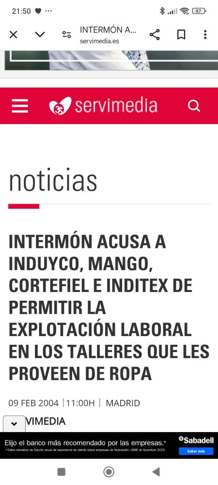 Inditex, Cortefiel< Mango...acusadas de explotación laboral por Intermón Oxfam
