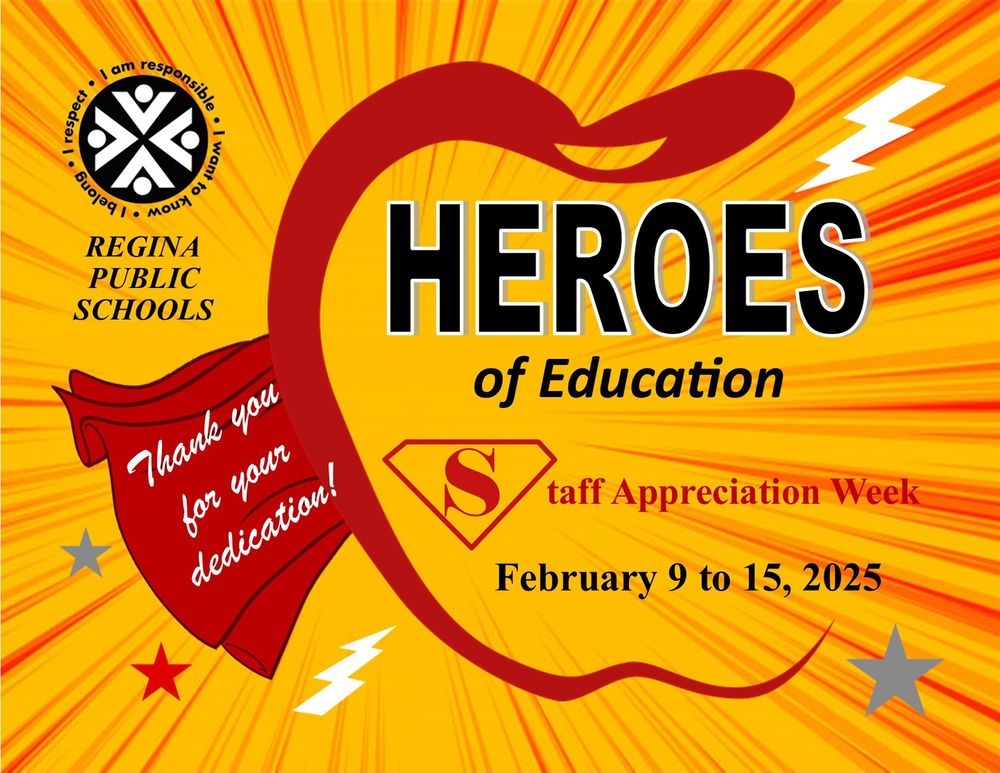 Heroes of Education Staff Appreciation poster. 
