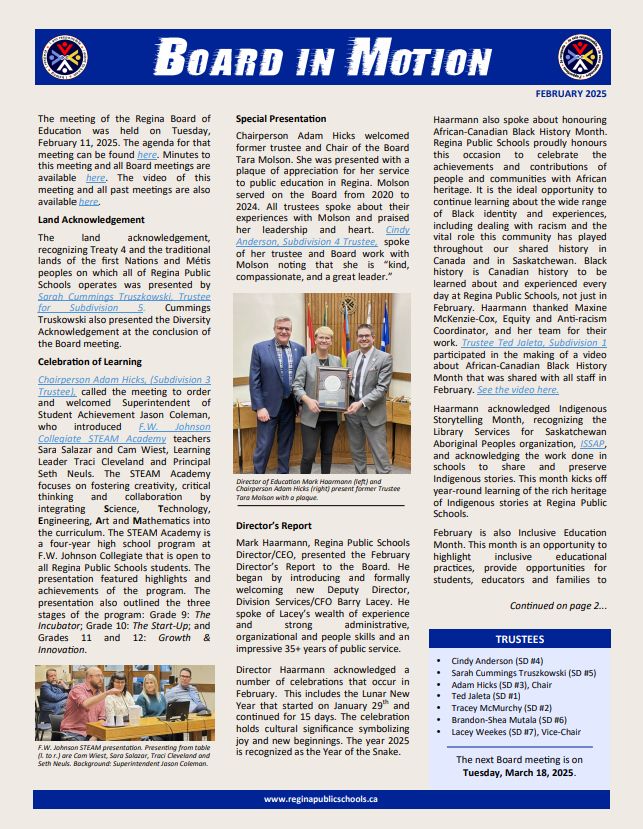 Pages one and two of Board In Motion.