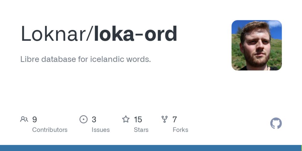 GitHub - Loknar/loka-ord: Libre database for icelandic words.