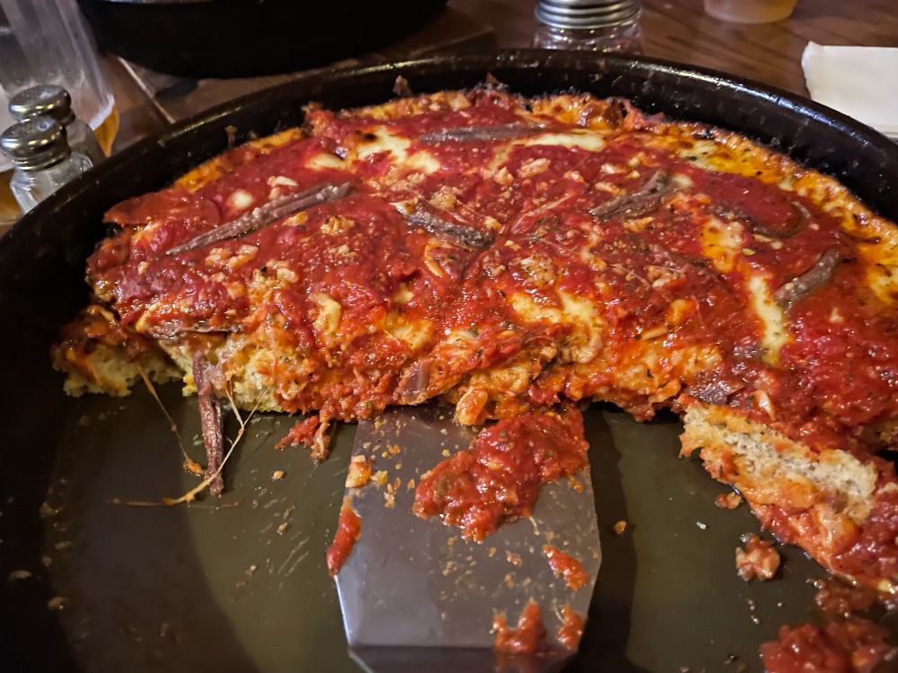 Half-eaten Pequod's anchovy pie
