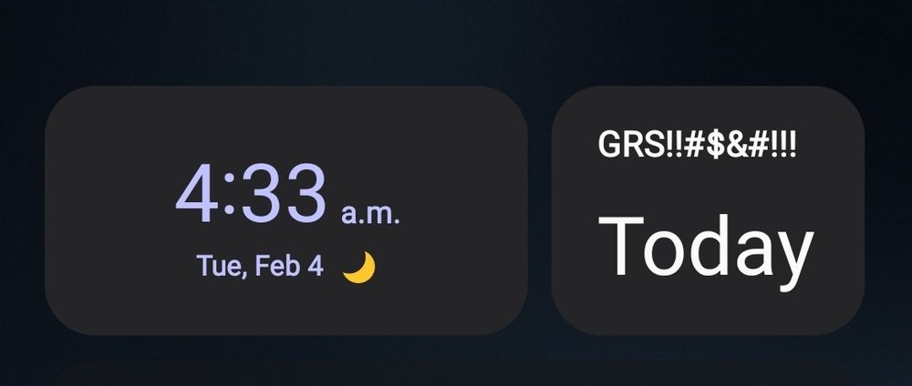 Screenshot of today's date and Kayla's GRS countdown showing "Today"