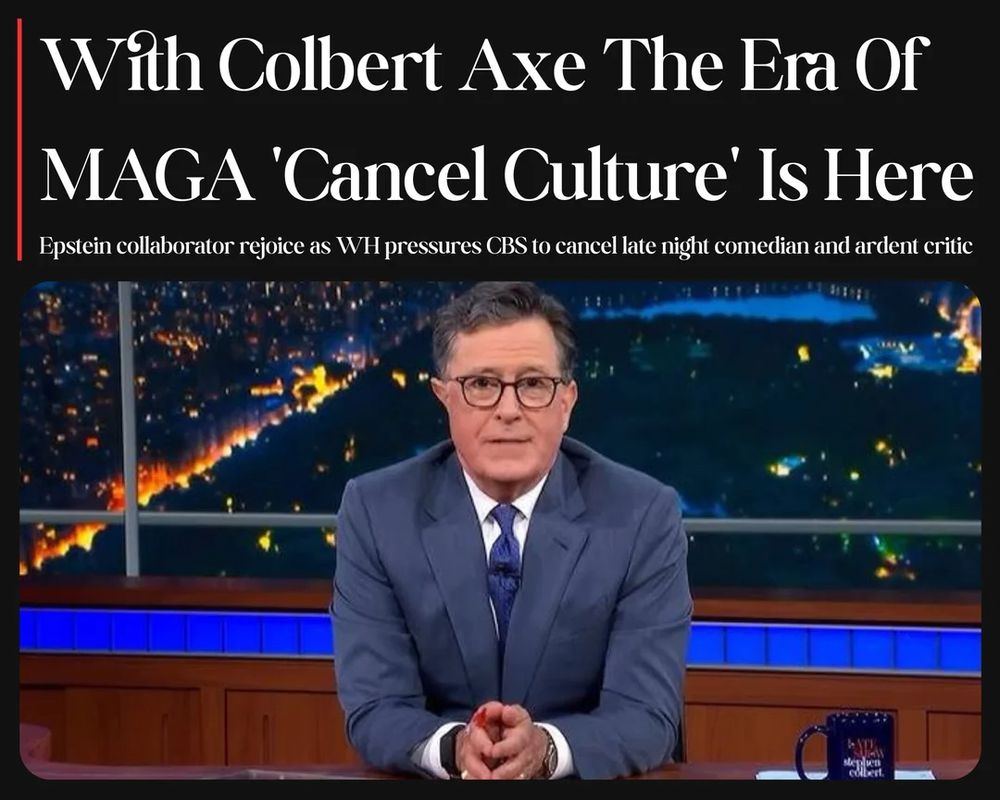 Colbert picure re: MAGA cancel culture"