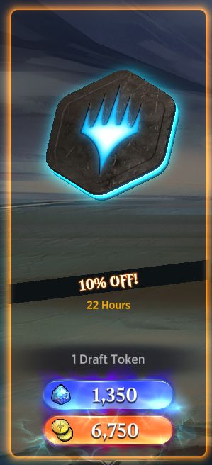 6,750 gold represents a 32.5% savings (not the advertised 10%) compared to the usual price in gold (10,000) for a draft