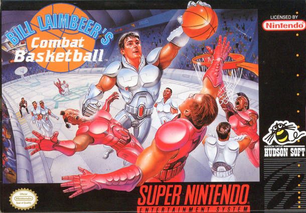 The box art of SNES game "Bill Laimbeer's Combat Basketball" which was not a very good basketball game and not really that exciting, but I hope Mr. Laimbeer got a decent amount of money for it.