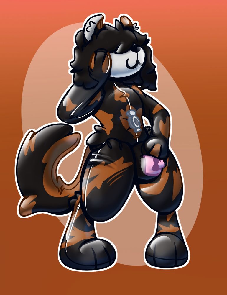 A rubberized pooltoy version of my sona Cali, with a perma “:3” and a thick locked nullge :3