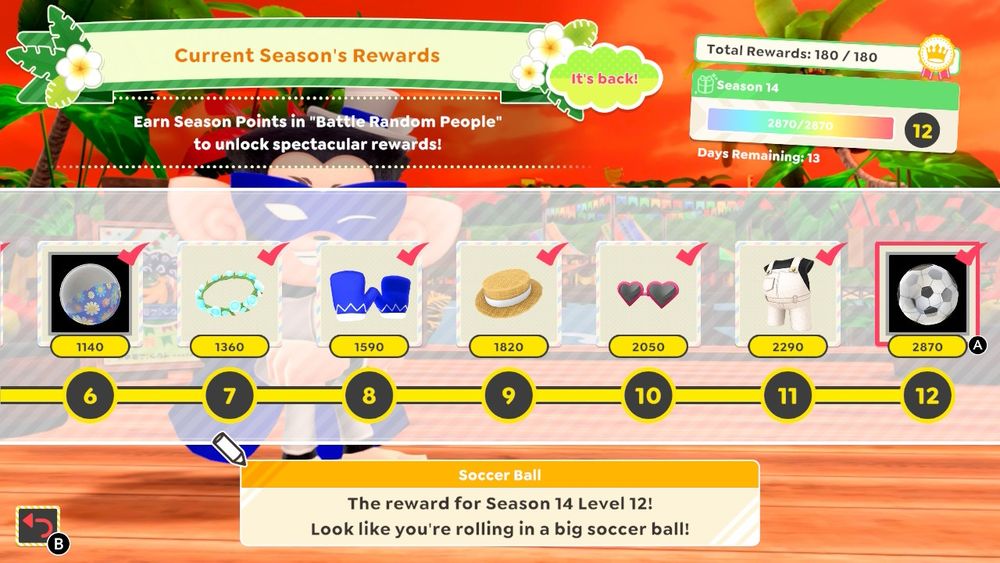 Super Monkey Ball: Banana Rumble Season 14 rewards. Overall rewards 180/180!