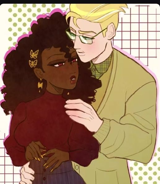 Man and woman embrace, eyes locked.