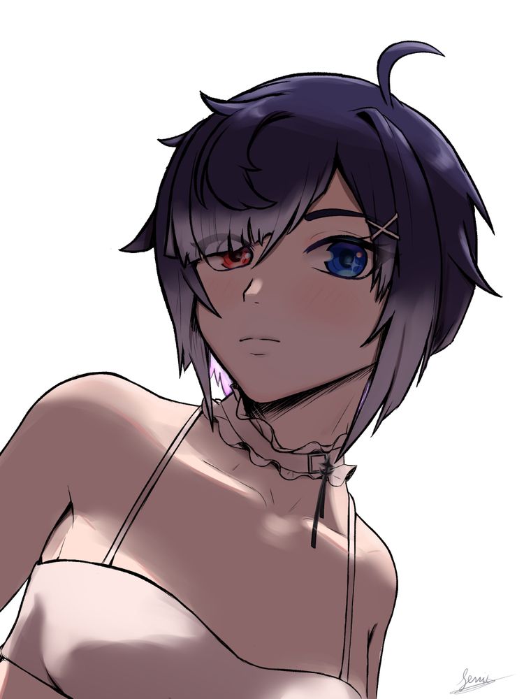 vtuber and artist Vlil_shadow in her summer wear