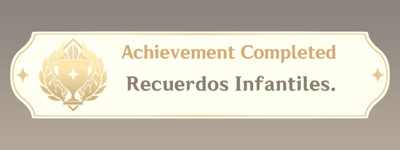 Recuerdo Infantiles Logro del Genshin