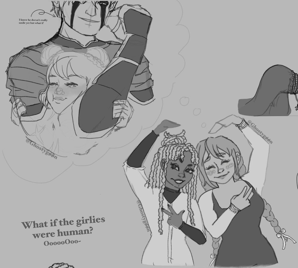 From the left:
-average Candy fantasy of her and Damien
-Candy and Abby as modern, human girlies