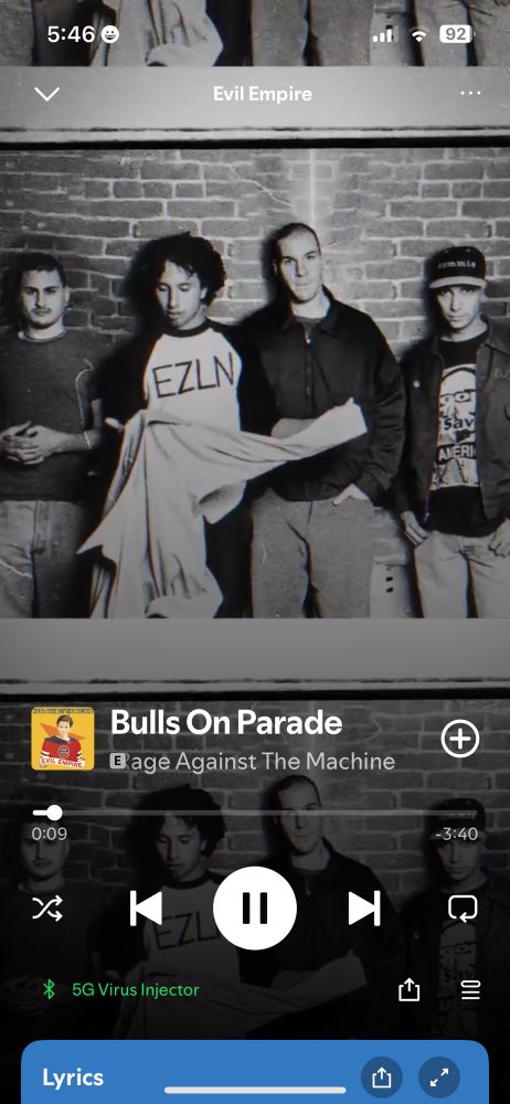 RATM Album cover Bulls On Parade