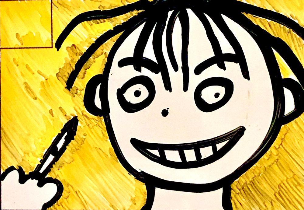 Guy with a paw showing off a neat pen.