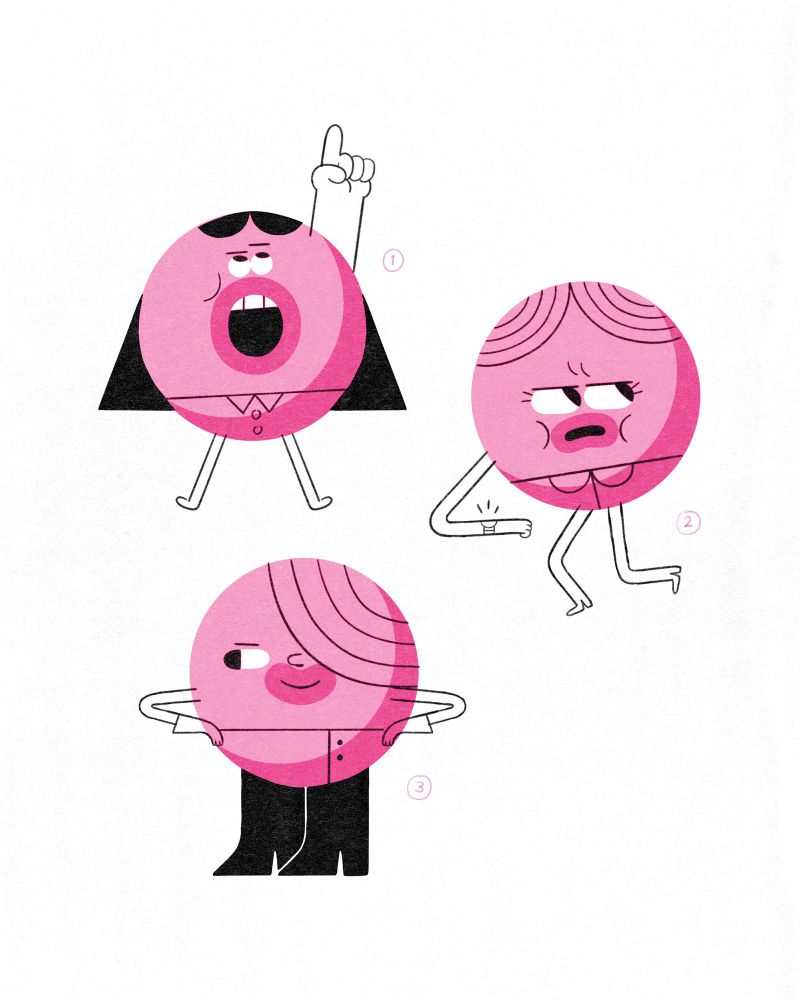 Three versions of a superhero sphere cartoon character.