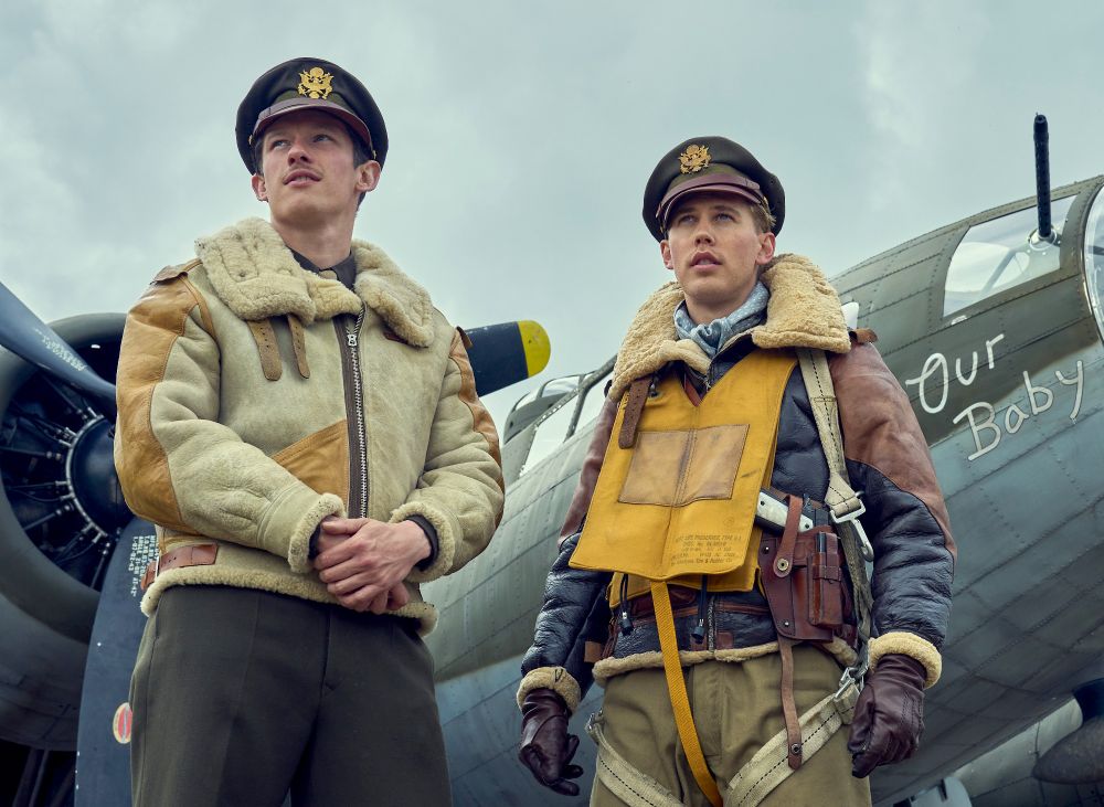 Austin Butler and another actor I don't know as bomber pilots in the miniseries Masters of the Air 