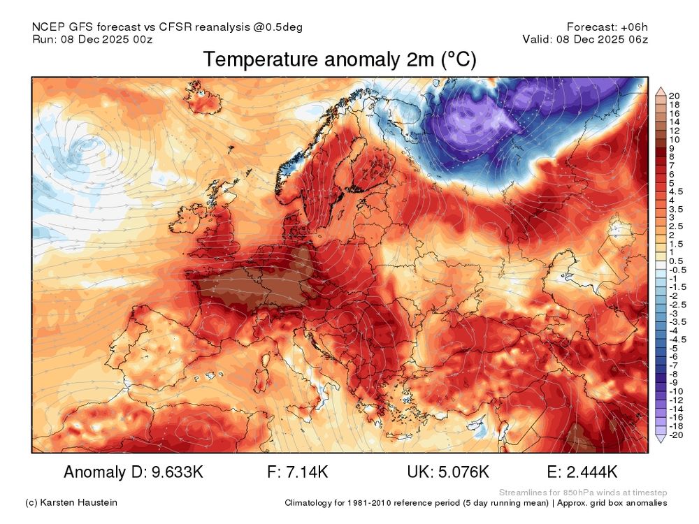 Carte anomalie T2m via Karsten Haustein 
