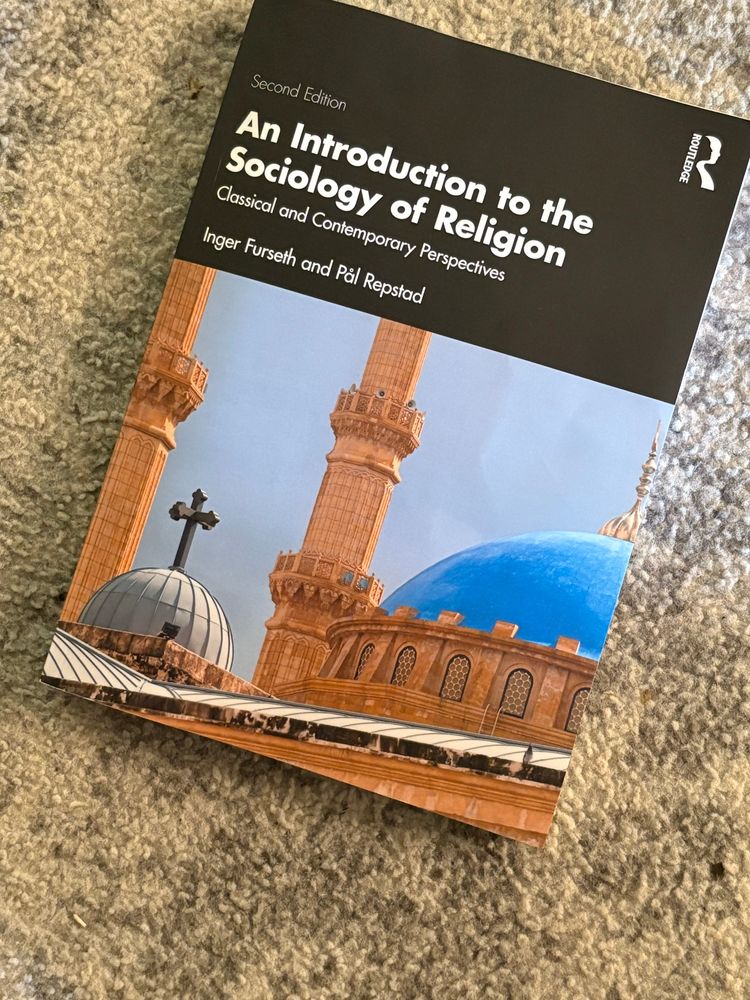 Cover of An Introduction to the Sociology of Religion: Classical and Contemporary Perspectives by Inger Furseth and Pal Repstad. Second Edition. The cover image is a mosque and a church.