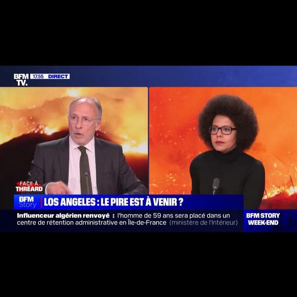 Sur le plateau de BFMTV vendredi dernier pour parler des feux dévastateurs en Californie, résultats directs du réchauffement climatique.
