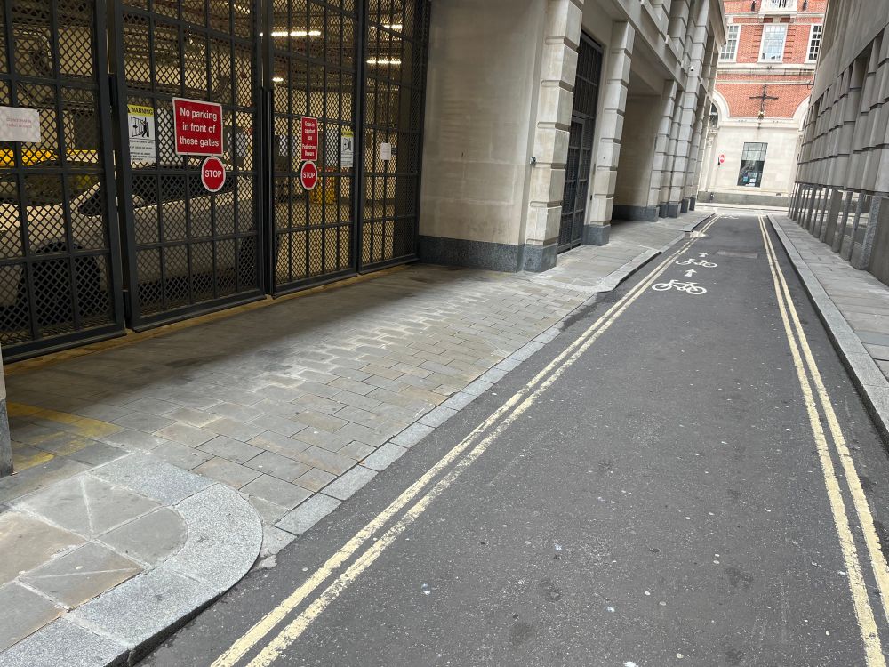 New dropped kerbs have been installed on either side of an entrance way