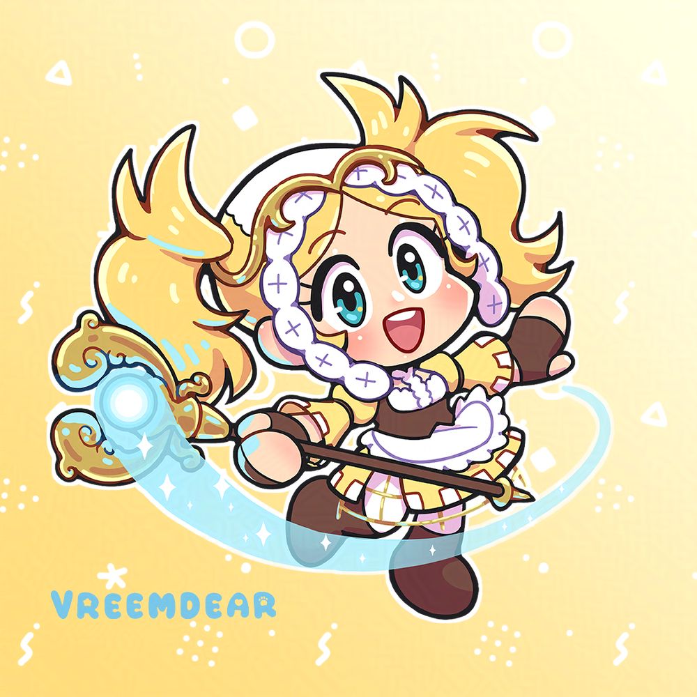 A chibi drawing of Lissa from Fire Emblem Awakening.