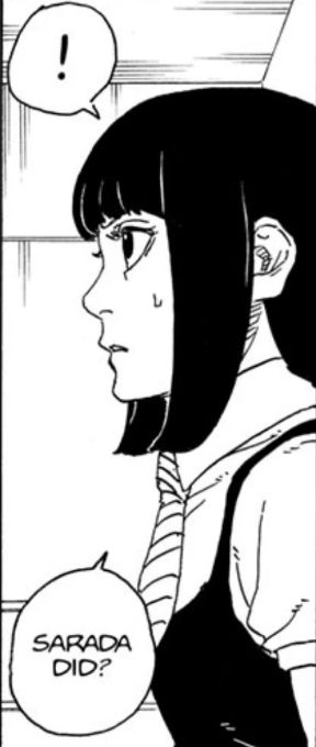Sumire is shocked that Sarada took down a Shinju by herself, and easily