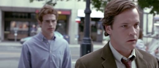 Hayden Christiansen as Stephen Glass and Peter Sarsgaard as Chuck Lane in the great Bethesda movie, Shattered Glass