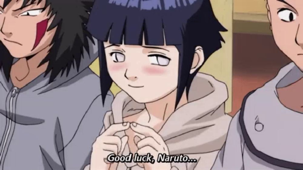 a girl says good luck naruto in a cartoon scene