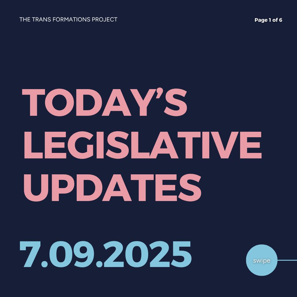 Today’s Legislative Updates July 9, 2025

Trans rights are still under attack in the United States. Please visit our website linked below to learn about your state and contact your reps. Here's a thread of today's updates:
