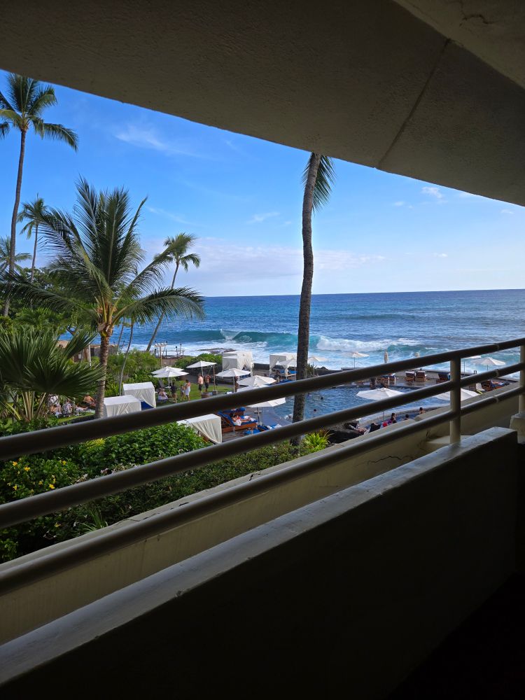 View from a hotel balcony...looking at sea and sky.