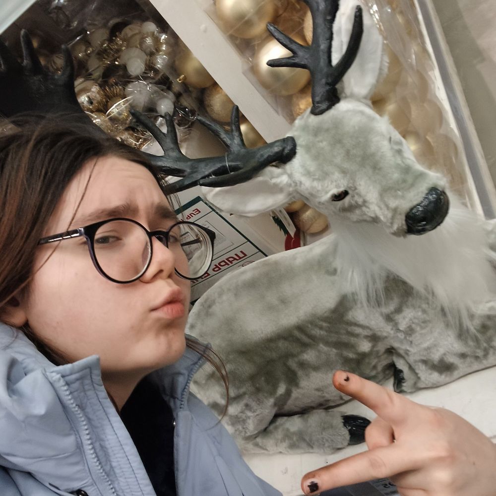 Christmas me and a Christmas deer