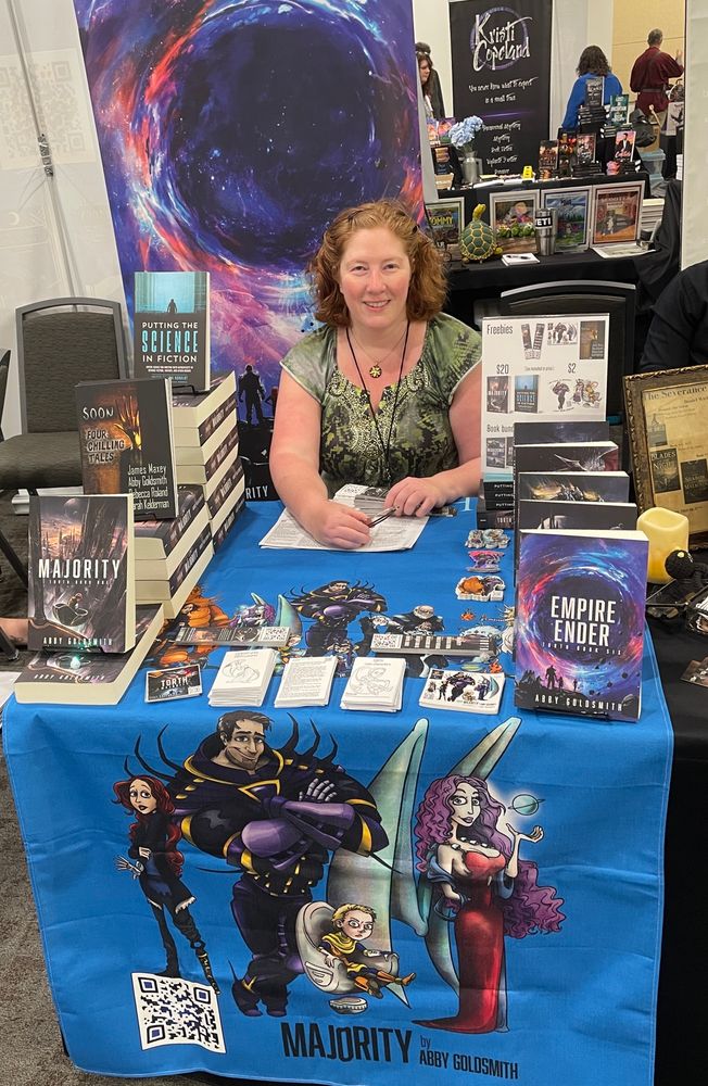 Abby at her vendor booth 